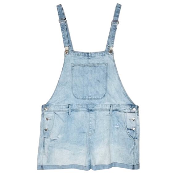 Old Navy Denim - Old Navy Denim Shortalls XXL Light Wash Rolled Hem Cottagecore Casual